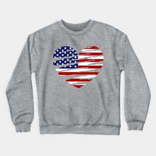 American Flag Heart Shirt, USA Flag Heart Shirt, American Flag Woman T-shirt, Heart USA Flag Distressed, USA Women Shirt Crewneck Sweatshirt